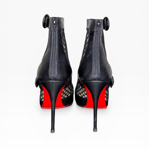 Christian Louboutin Black and Tan Heeled Boots Size 39 - Picture 4 of 16